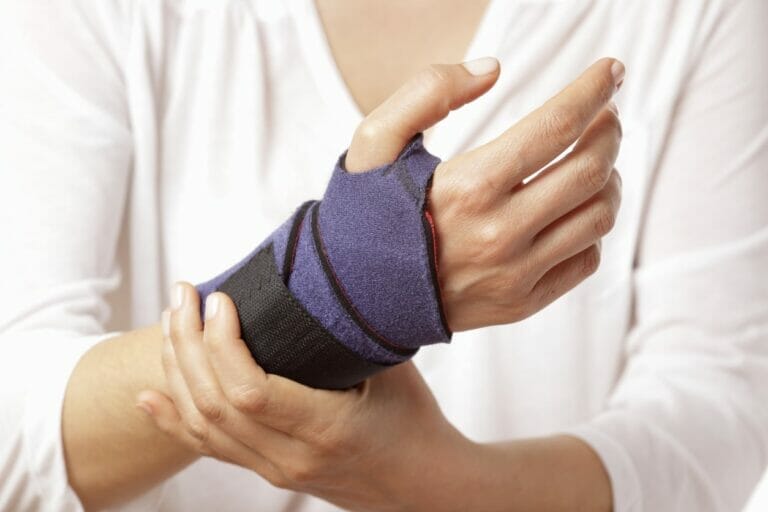 Hand wrapped from a repetitive motion injury