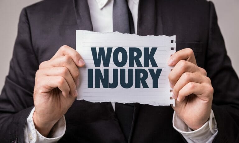 Work Injury sign concept for Attorney Fees in a Workers Compensation Case.