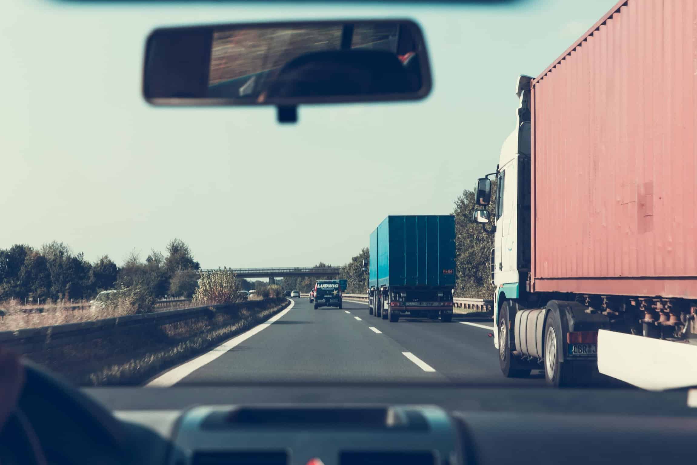 Driving Beside Tractor Trailers, Trucks