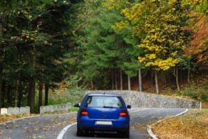 Car Driving on a Back Road